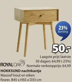 Jysk Royal Oak Hokksund nachtkastje aanbieding