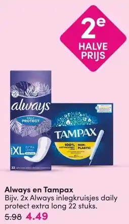DA Always en Tampax aanbieding