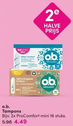 DA o.b. Tampons aanbieding