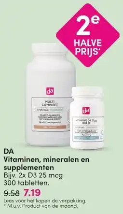 DA DA Vitaminen, mineralen en supplementen aanbieding