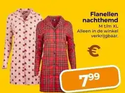 Trekpleister Flanellen nachthemd M t/m XL aanbieding