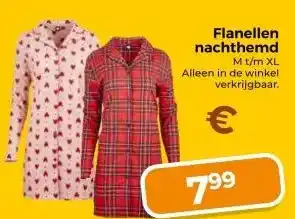 Trekpleister Flanellen nachthemd M t/m XL aanbieding
