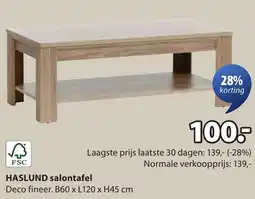 Jysk Haslund salontafel aanbieding
