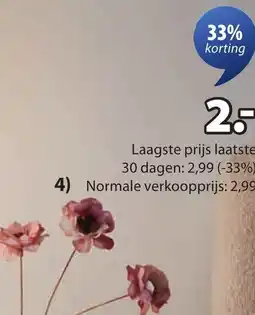 Jysk Asvend kunstbloem aanbieding