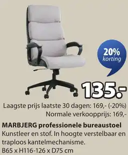 Jysk Marbjerg professionele bureaustoel aanbieding