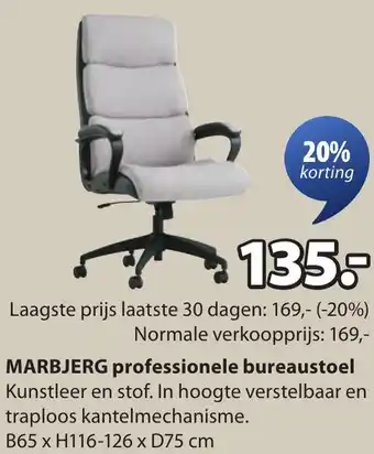 Jysk Marbjerg professionele bureaustoel aanbieding