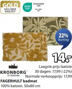 Jysk Kronborg Fagerhult badmat aanbieding