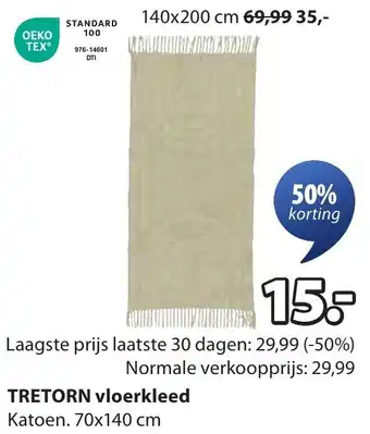 Jysk Tretorn vloerkleed aanbieding