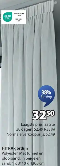 Jysk Hitra gordijn aanbieding