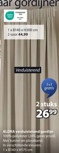 Jysk Aldra verduisterend gordijn aanbieding