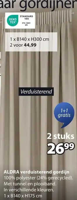 Jysk Aldra verduisterend gordijn aanbieding