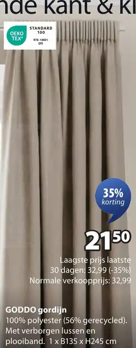 Jysk Goddo gordijn aanbieding