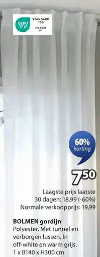 Jysk Bolmen gordijn aanbieding