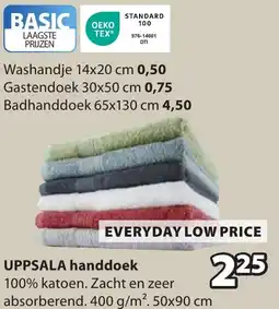 Jysk Uppsala handdoek aanbieding