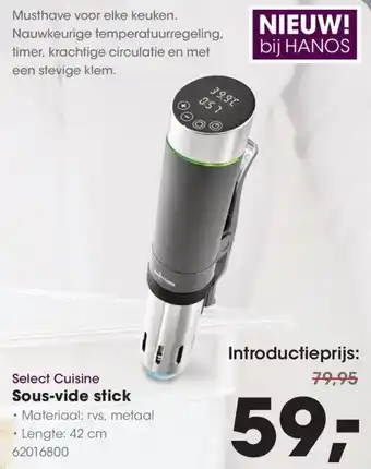 HANOS Select Cuisine Sous-vide stick aanbieding