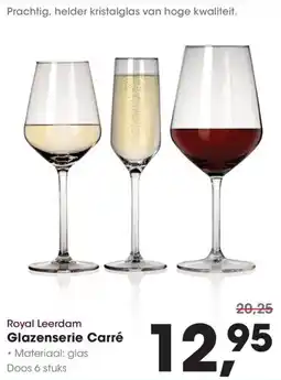 HANOS Royal Leerdam Glazenserie Carré aanbieding