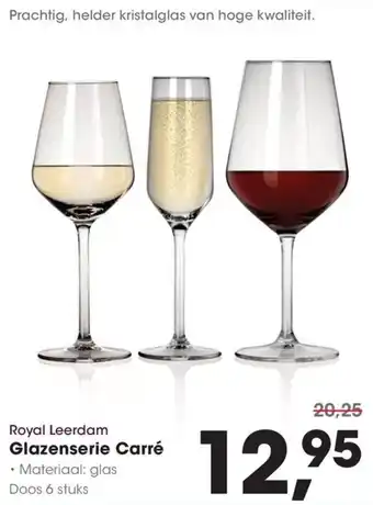HANOS Royal Leerdam Glazenserie Carré aanbieding