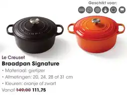 HANOS Le Creuset Braadpan Signature aanbieding