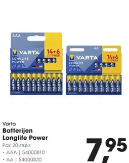 HANOS Varta Batterijen Longlife Power aanbieding