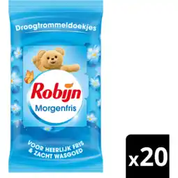 Jumbo Robijn Droogtrommeldoekjes Morgenfris 20 Stuks aanbieding