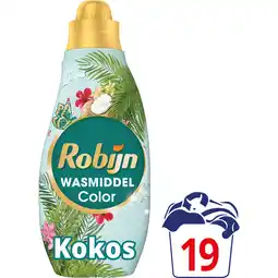 Jumbo Robijn Klein & Krachtig Collections Vloeibaar Wasmiddel Color Kokos 19 wasbeurten aanbieding