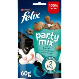 Jumbo FELIX Party Mix Seaside met Zalm, Koolvis- & Forelsmaak - Kattensnacks - 60g aanbieding