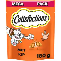 Jumbo Catisfactions met Smakelijke Kip Mega Pack 180 g aanbieding