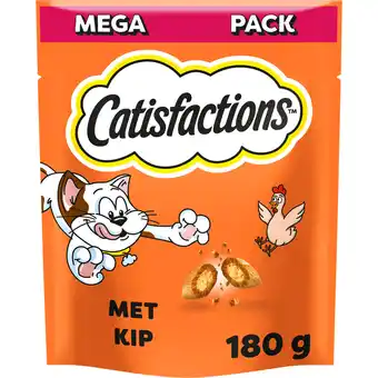 Jumbo Catisfactions met Smakelijke Kip Mega Pack 180 g aanbieding