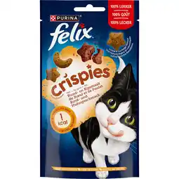 Jumbo FELIX Crispies met Rund- & Kipsmaak - Kattensnacks - 45g aanbieding