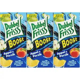 Jumbo DubbelFrisss Boost Appel - Perzik 6-pack 0,2L aanbieding