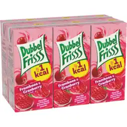 Jumbo DubbelFrisss 1Kcal Framboos - Cranberry 6-pack 0,2L aanbieding