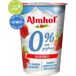 Jumbo Almhof 0% vet yoghurt aardbei aanbieding