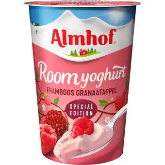 Jumbo Almhof roomyoghurt framboos granaatappel special edition 500 g aanbieding