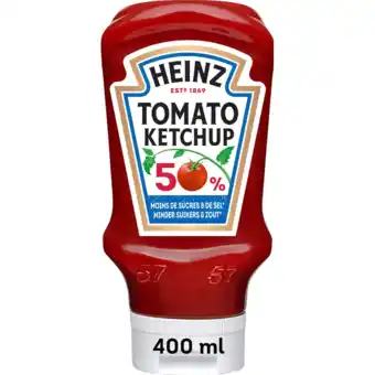 Jumbo Heinz Tomato Ketchup 50% Minder Suikers en Zout 400 ml aanbieding