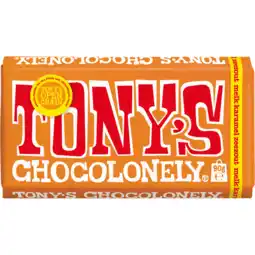 Jumbo Tony's Chocolonely Melk Karamel Zeezout 90 g aanbieding