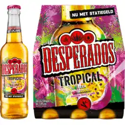Jumbo Desperados Tropical Beer Flavoured with Aguardiente Passion Fruit & Lime Flessen 6 x 330 ml aanbieding