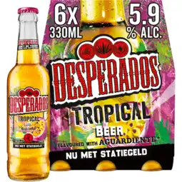 Jumbo Desperados Tropical Beer Flavoured with Aguardiente Passion Fruit & Lime Flessen 6 x 330 ml aanbieding