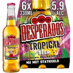 Jumbo Desperados Tropical Beer Flavoured with Aguardiente Passion Fruit & Lime Flessen 6 x 330 ml aanbieding