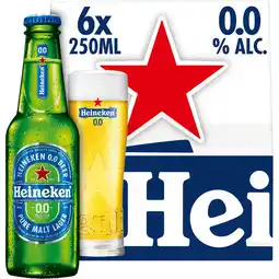 Jumbo Heineken Premium Pilsener 0.0 Bier Draaidop Fles 6 x 250ml aanbieding