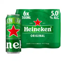 Jumbo Heineken Premium Pilsener Bier Blik 6 x 500ml aanbieding