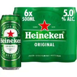 Jumbo Heineken Premium Pilsener Bier Blik 6 x 500ml aanbieding