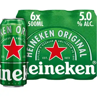 Jumbo Heineken Premium Pilsener Bier Blik 6 x 500ml aanbieding