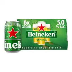 Jumbo Heineken Premium Pilsener Bier Blik 6 x 330ml aanbieding