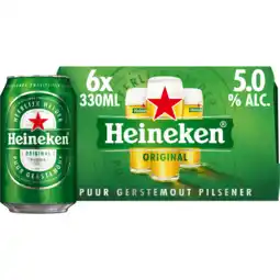 Jumbo Heineken Premium Pilsener Bier Blik 6 x 330ml aanbieding