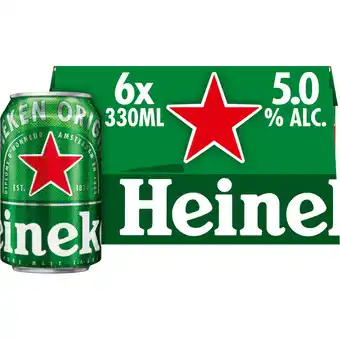 Jumbo Heineken Premium Pilsener Bier Blik 6 x 330ml aanbieding