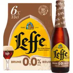 Jumbo Leffe - Bruin 0.0% Alcoholvrij Belgisch Abdijbier - Fles - 6 x 330ML aanbieding
