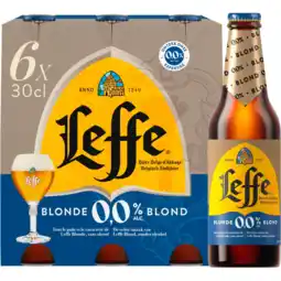 Jumbo Leffe - Blond 0.0% Alcoholvrij Belgisch Abdijbier - Fles - 6 x 300ML aanbieding