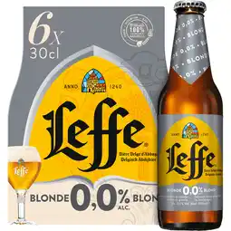 Jumbo Leffe - Blond 0.0% Alcoholvrij Belgisch Abdijbier - Fles - 6 x 300ML aanbieding
