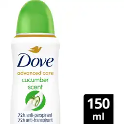 Jumbo Dove Advanced Care Go Fresh Anti-Transpirant Deodorant Spray Cucumber & Green Tea 150 ML aanbieding