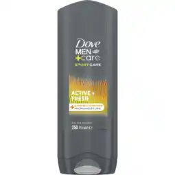 Jumbo Dove Men+Care Sport Care 3-in-1 Douchegel Active+Fresh 250 ml aanbieding